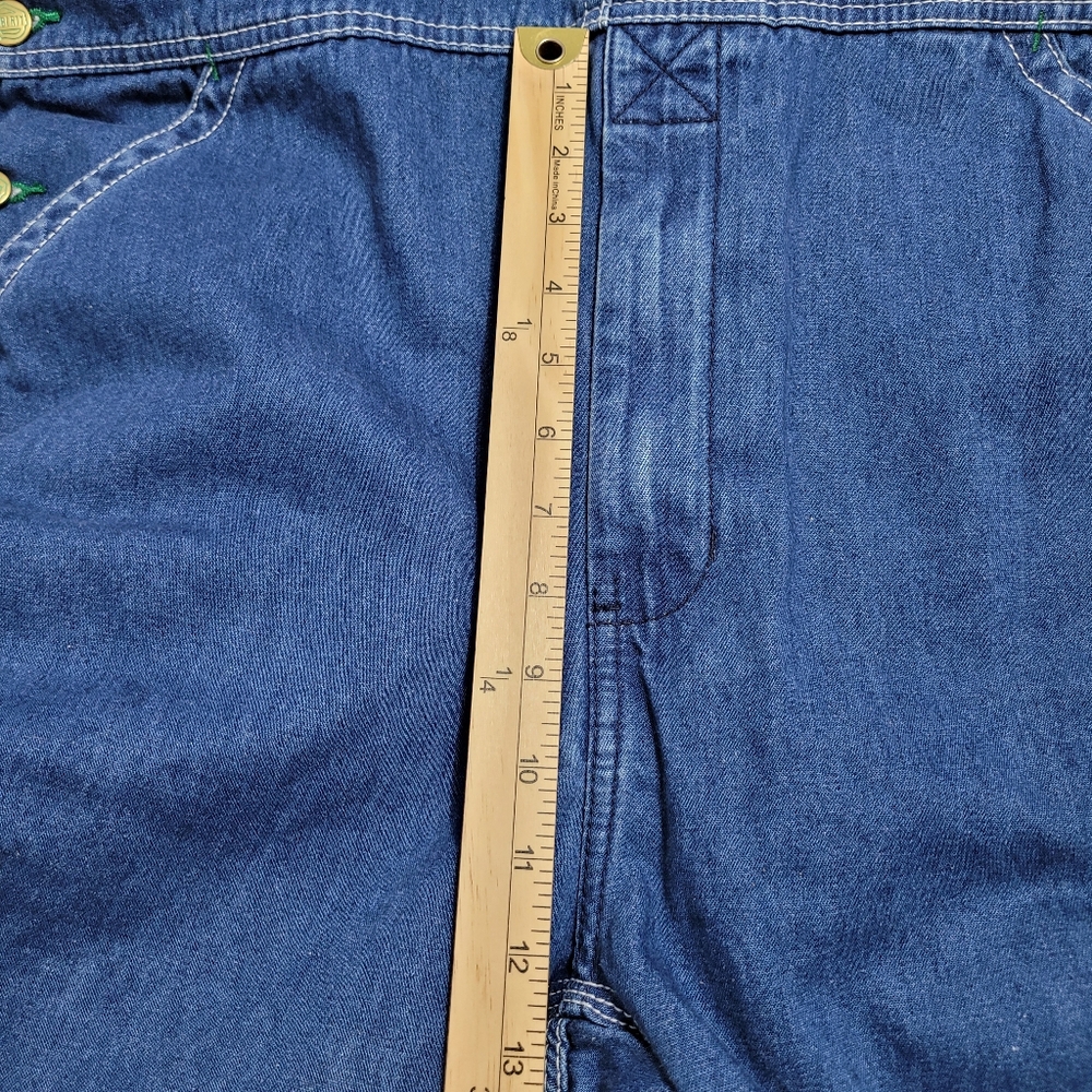 Liberty Blue Denim Overalls with Green Accents - Picture 10 of 13